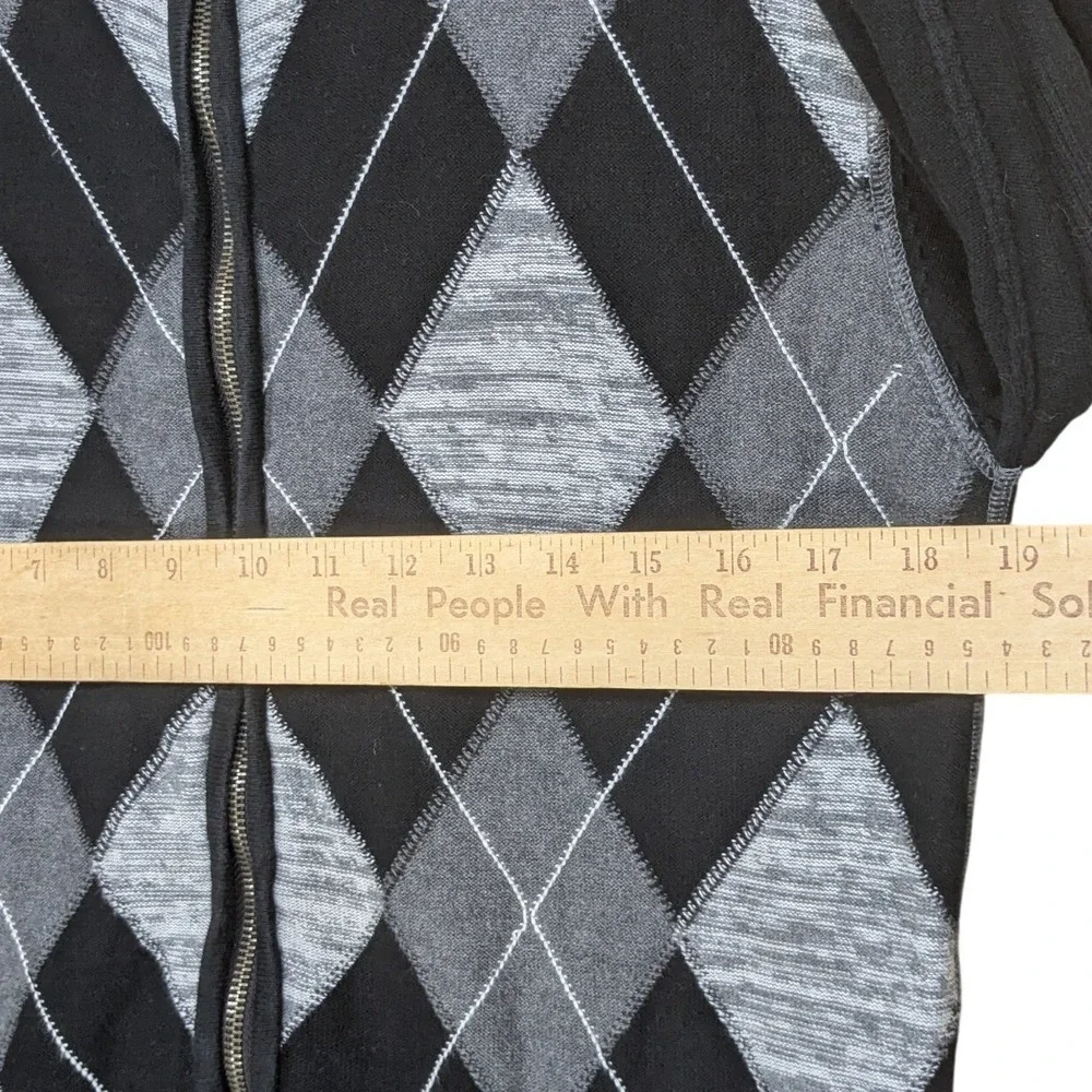 BKE Athletic Fit Argyle‎ Sweater Full Zip Preppy Cotton Cardigan Men's Small
